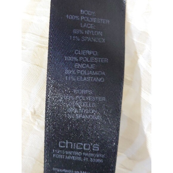 Chico's Travelers Size 1 Sheer Beige Black Open Front Asymmetrical Hem Cardigan - Picture 11 of 11